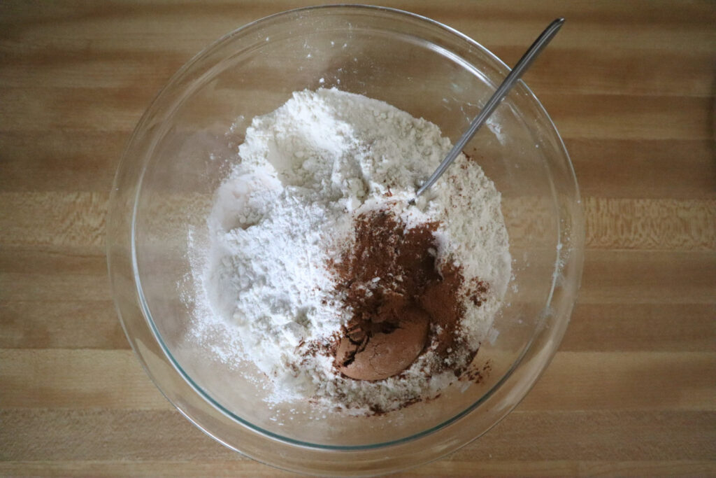 flour mixture in a glass bowl 